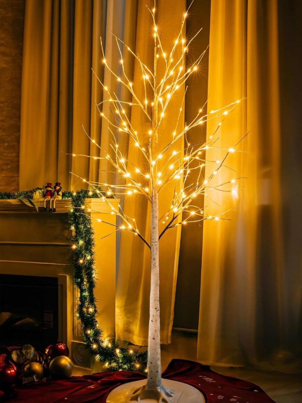 6FT LED Lighted Birch Tree - 144 Lights, Indoor/Outdoor Holiday Decor, Christmas
